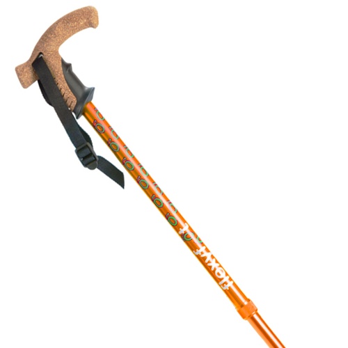 Flexyfoot Cork Telescopic Handle Walking Stick - Orange